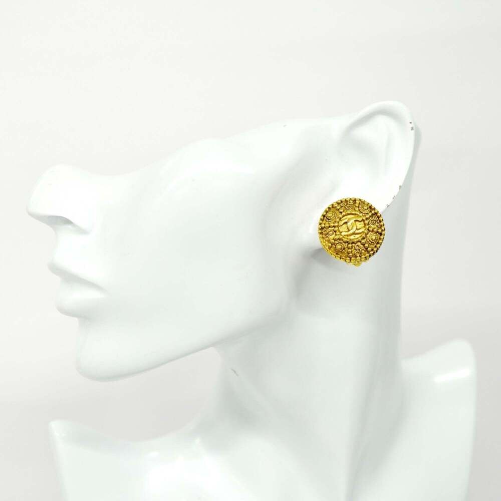 CHANEL Gold Logo Earrings - Picture 5 of 7